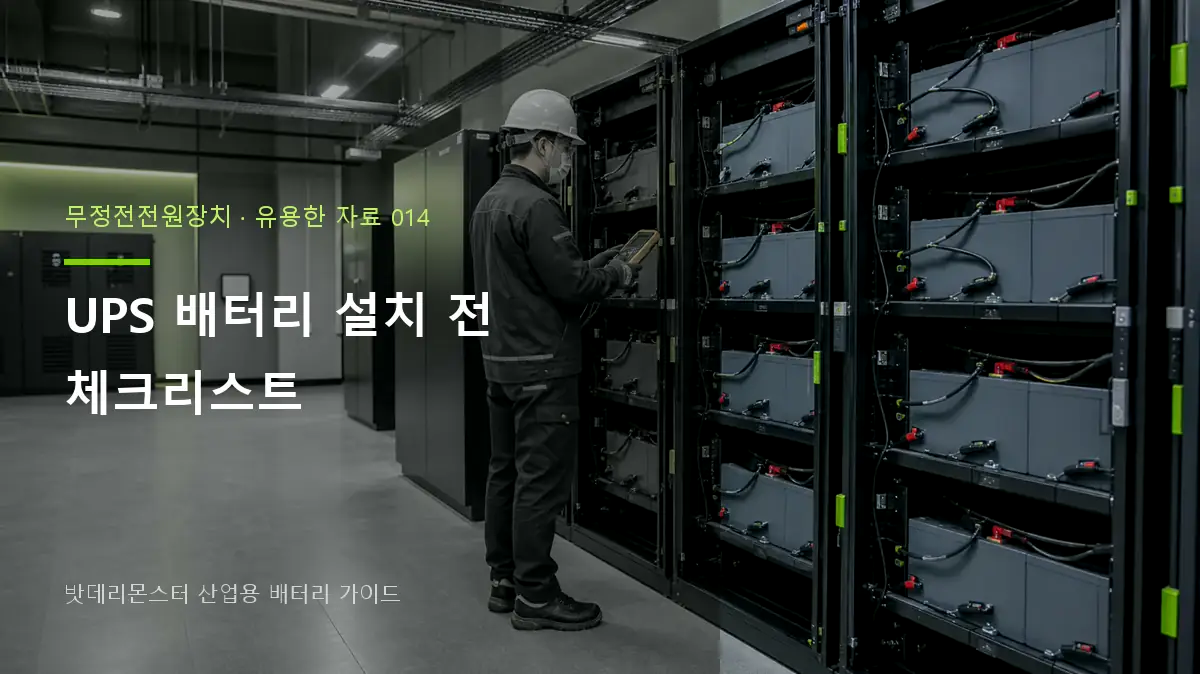 UPS 배터리 설치 전 체크리스트 대표 썸네일