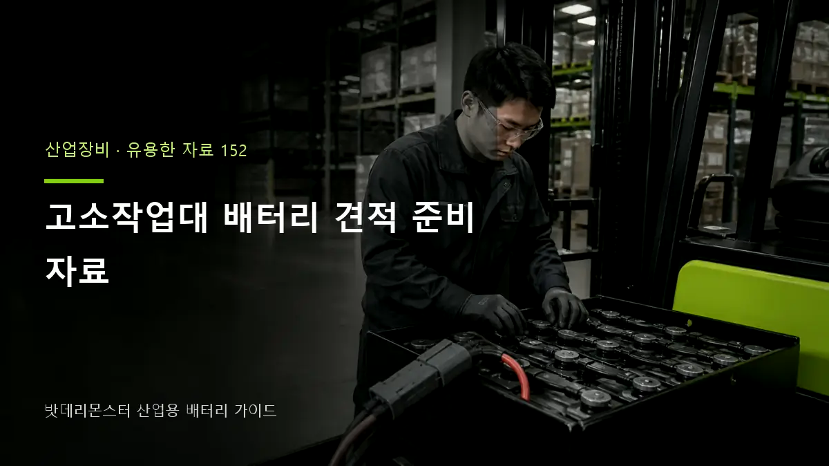 고소작업대 배터리 견적 준비 자료 대표 썸네일