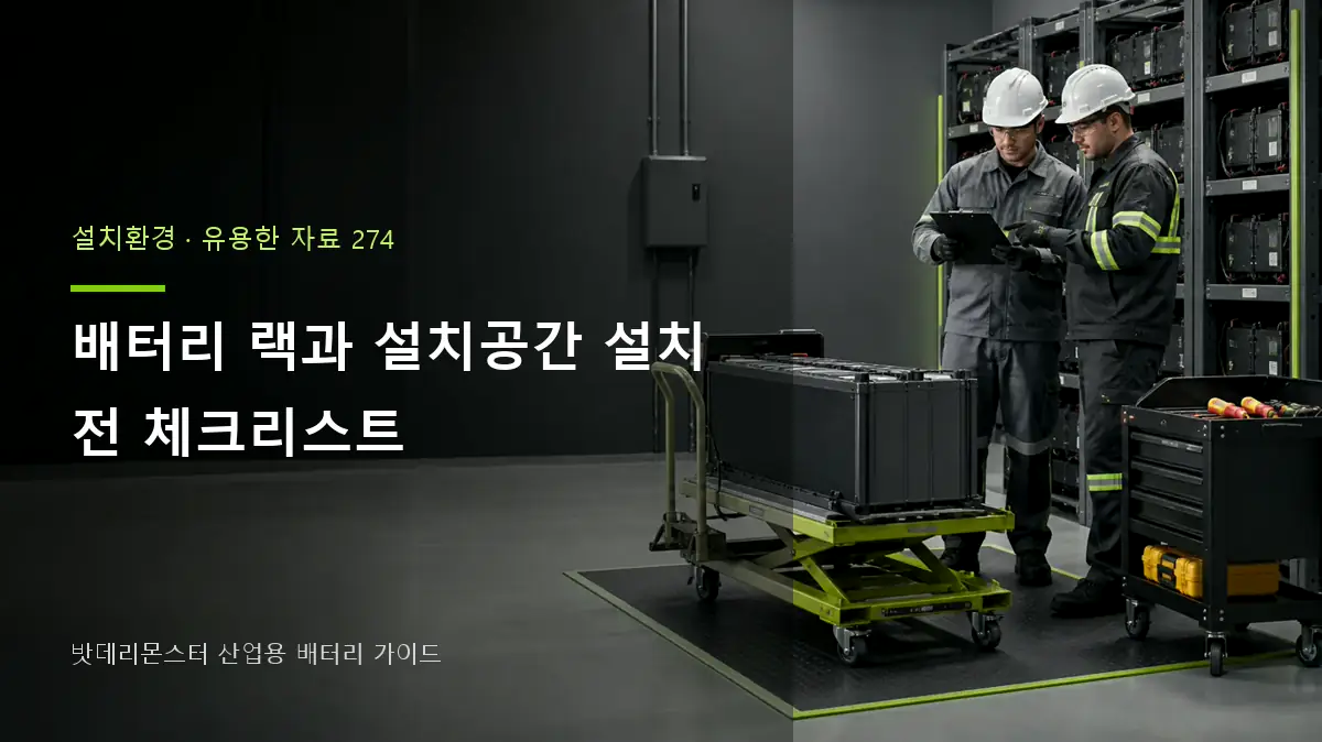 배터리 랙과 설치공간 설치 전 체크리스트 대표 썸네일