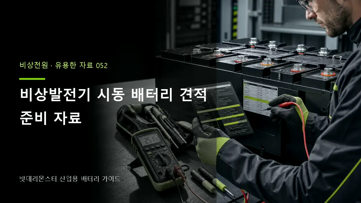 비상발전기 시동 배터리 견적 준비 자료 대표 썸네일
