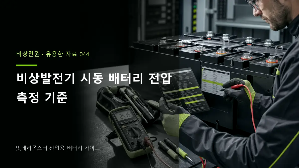 비상발전기 시동 배터리 전압 측정 기준 대표 썸네일