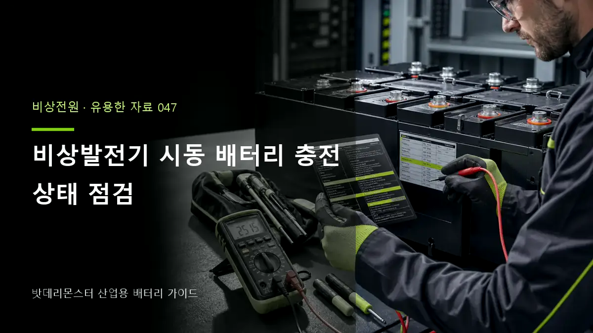 비상발전기 시동 배터리 충전 상태 점검 대표 썸네일