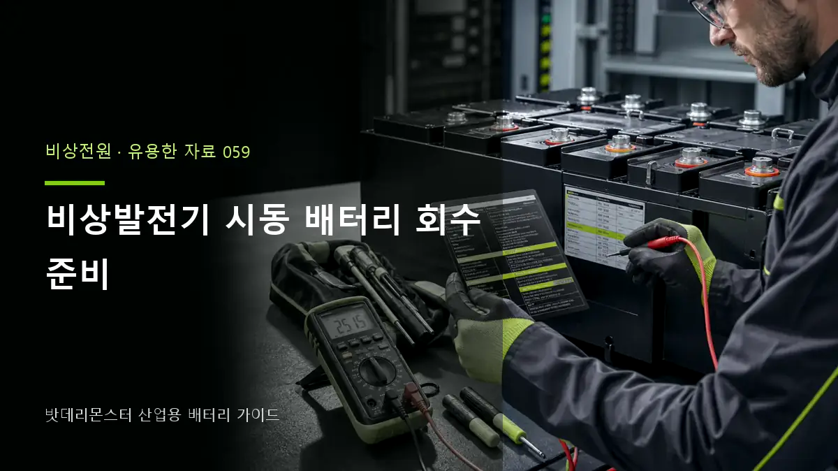 비상발전기 시동 배터리 회수 준비 대표 썸네일