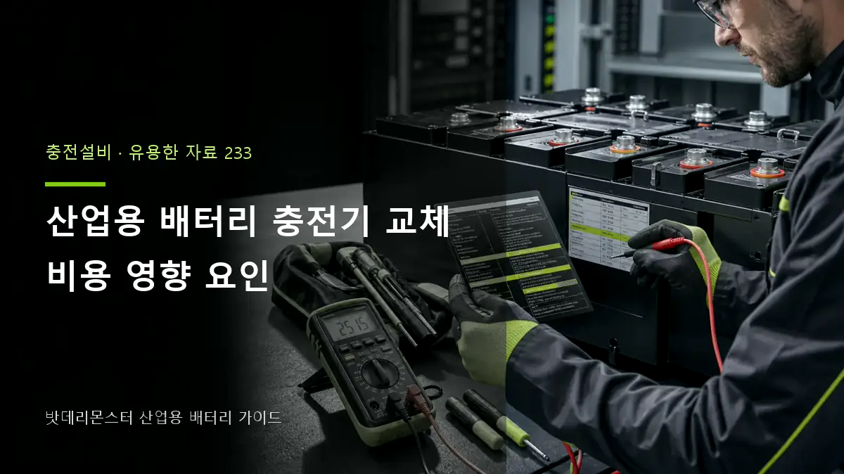 산업용 배터리 충전기 교체 비용 영향 요인 대표 썸네일