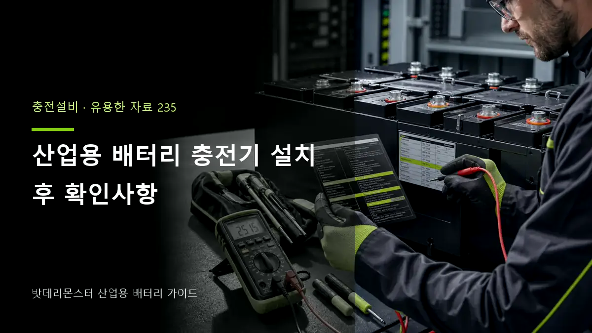 산업용 배터리 충전기 설치 후 확인사항 대표 썸네일