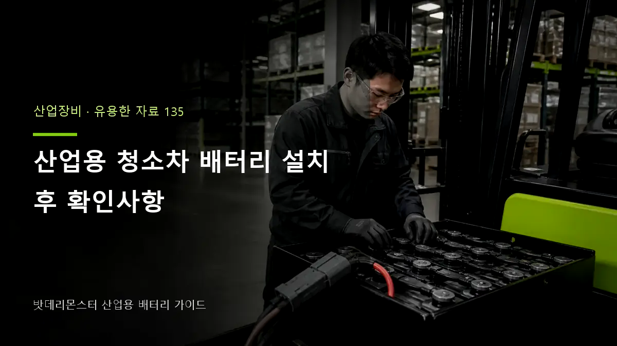 산업용 청소차 배터리 설치 후 확인사항 대표 썸네일