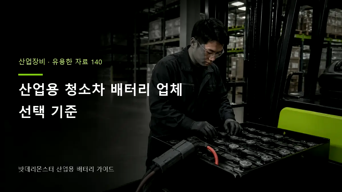 산업용 청소차 배터리 업체 선택 기준 대표 썸네일