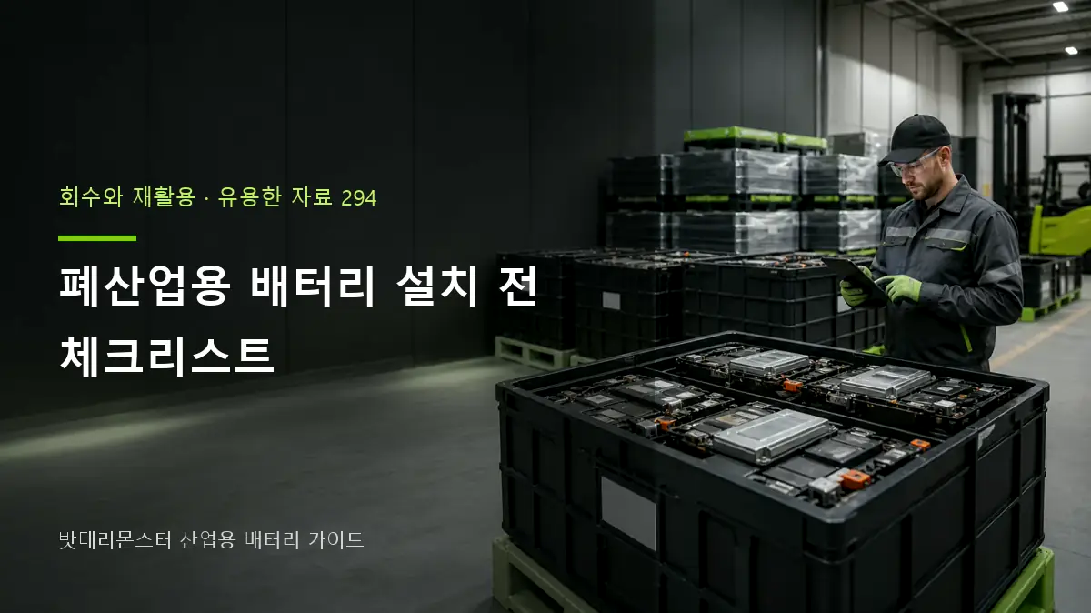폐산업용 배터리 설치 전 체크리스트 대표 썸네일