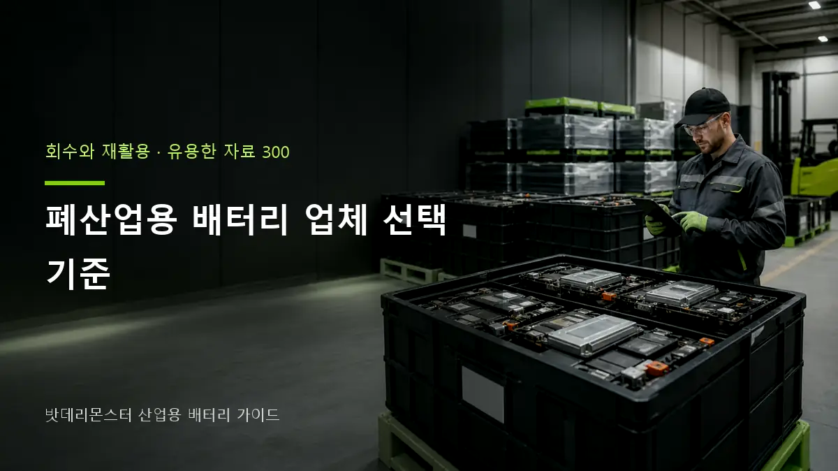 폐산업용 배터리 업체 선택 기준 대표 썸네일